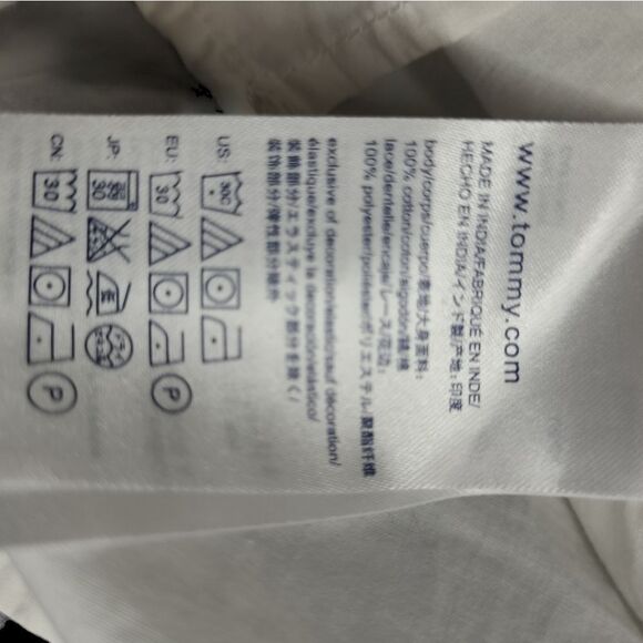 Tommy Hilfiger sz M 100% cotton tunic top with crocheted front - Picture 11 of 12